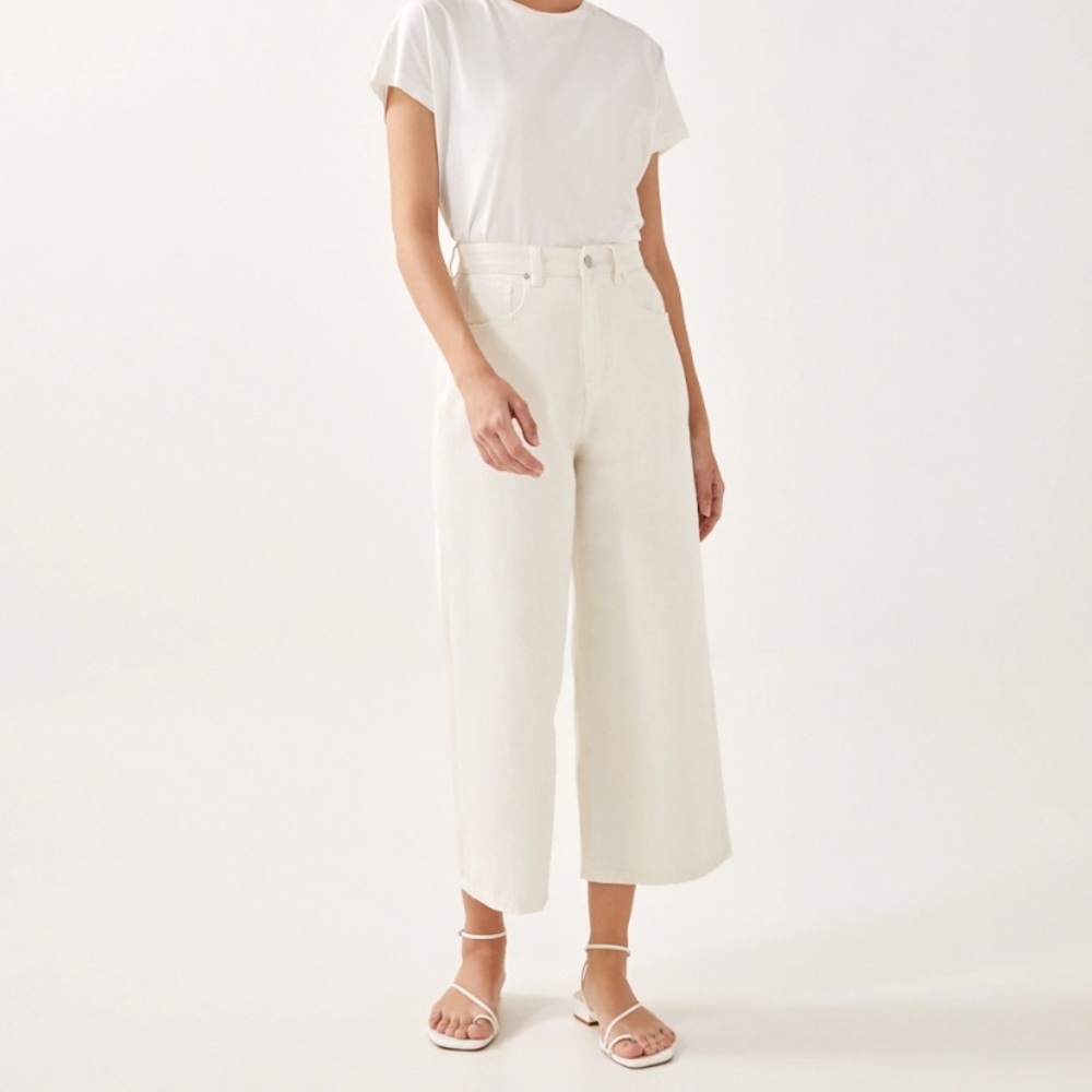 Love, Bonito White Denim Culottes